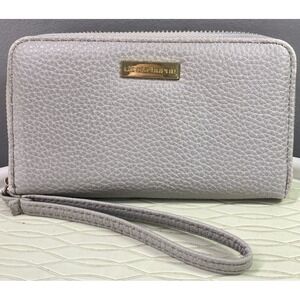 Liz Claiborne Women's Gray Zip Around Wallet/ Credit‎ Card/ Coin Clutch Wristlet